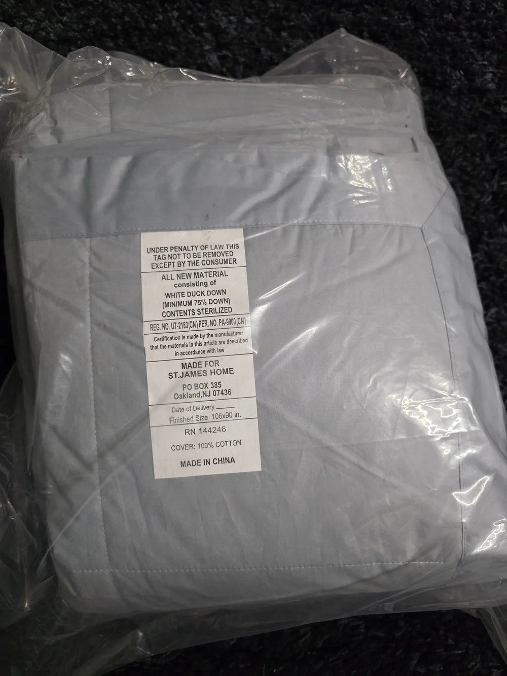 Brand New St. James Home King Down Comforter